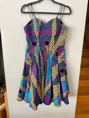 🇨🇦 The Zee Brand "Mbira" African Print Corset Mini Dress
